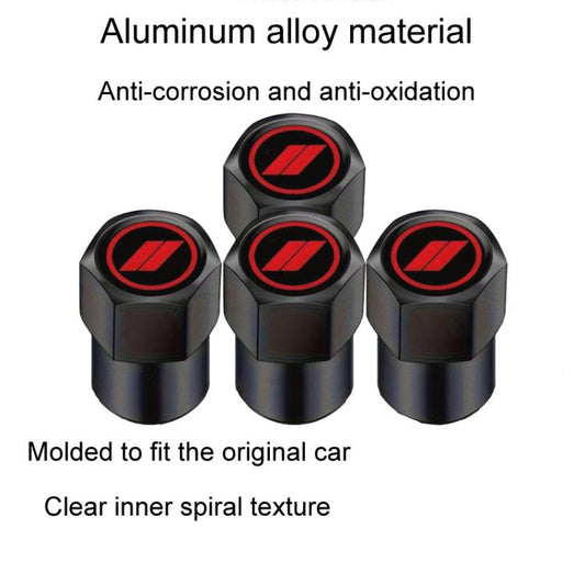 2 Sets Car Modification Aluminum Tire Valve Caps, Style: Alphabet Model - Tire Valve Caps by buy2fix | Online Shopping UK | buy2fix