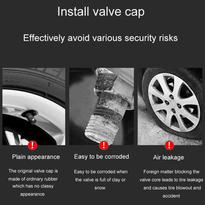 2 Sets Car Modification Aluminum Tire Valve Caps, Style: Graphic Model - Tire Valve Caps by buy2fix | Online Shopping UK | buy2fix