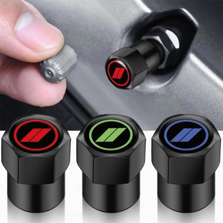 2 Sets Car Modification Aluminum Tire Valve Caps, Style: Red Logo - Tire Valve Caps by buy2fix | Online Shopping UK | buy2fix