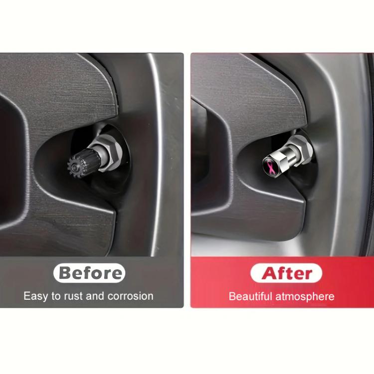 2 Sets Car Modification Aluminum Tire Valve Caps, Style: Colorful Ribbon - Tire Valve Caps by buy2fix | Online Shopping UK | buy2fix