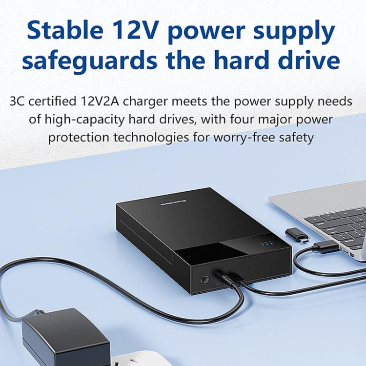 Blueendless MR35TC 3.5-inch USB3.0 2.5/3.5-inch SATA Mobile Hard Disk Box(Type-C UK Plug) - External Solid State Drives by Blueendless | Online Shopping UK | buy2fix