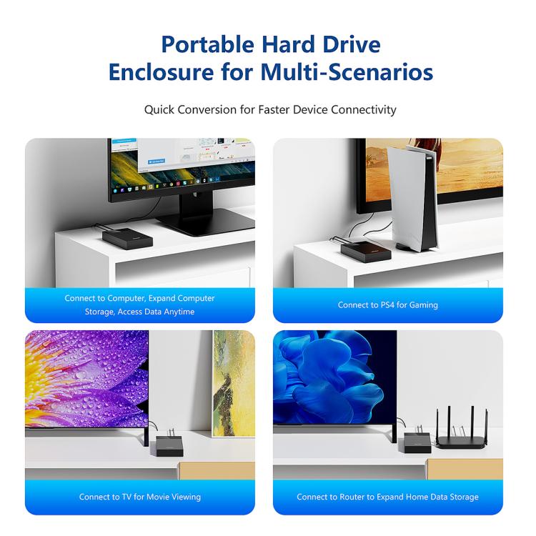 Blueendless MR35TC 3.5-inch USB3.0 2.5/3.5-inch SATA Mobile Hard Disk Box(Type-C EU Plug) - External Solid State Drives by Blueendless | Online Shopping UK | buy2fix