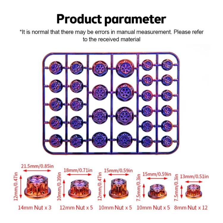 E-Bike Motorcycle Hexagonal Screw Cap Modification Accessories Electroplated Burned Titanium Screw Decoration(Blue) - Ornamental Parts by buy2fix | Online Shopping UK | buy2fix