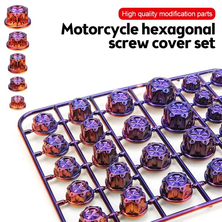 E-Bike Motorcycle Hexagonal Screw Cap Modification Accessories Electroplated Burned Titanium Screw Decoration(Red) - Ornamental Parts by buy2fix | Online Shopping UK | buy2fix