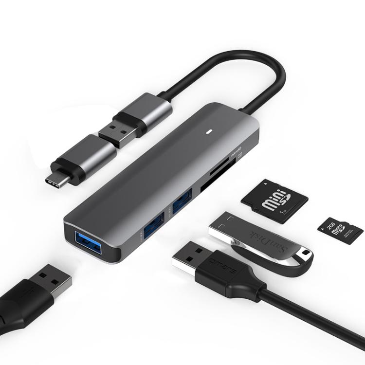 Blueendless Type-C Expansion Dock Multifunctional HUB Docking Station 5-in-1 USB3.0 x 3 + SD/TF3.0 - USB HUB by Blueendless | Online Shopping UK | buy2fix