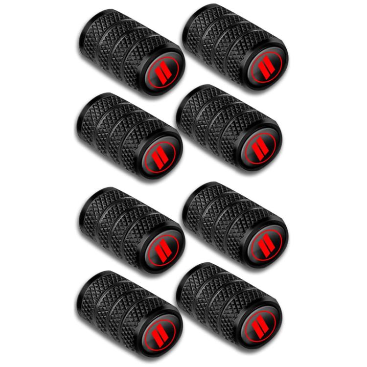 2 Sets Car Modification Aluminum Tire Valve Caps, Style: Red Strip Grid - Tire Valve Caps by buy2fix | Online Shopping UK | buy2fix