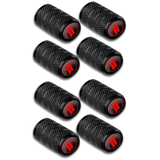 2 Sets Car Modification Aluminum Tire Valve Caps, Style: Red Strip Grid - Tire Valve Caps by buy2fix | Online Shopping UK | buy2fix