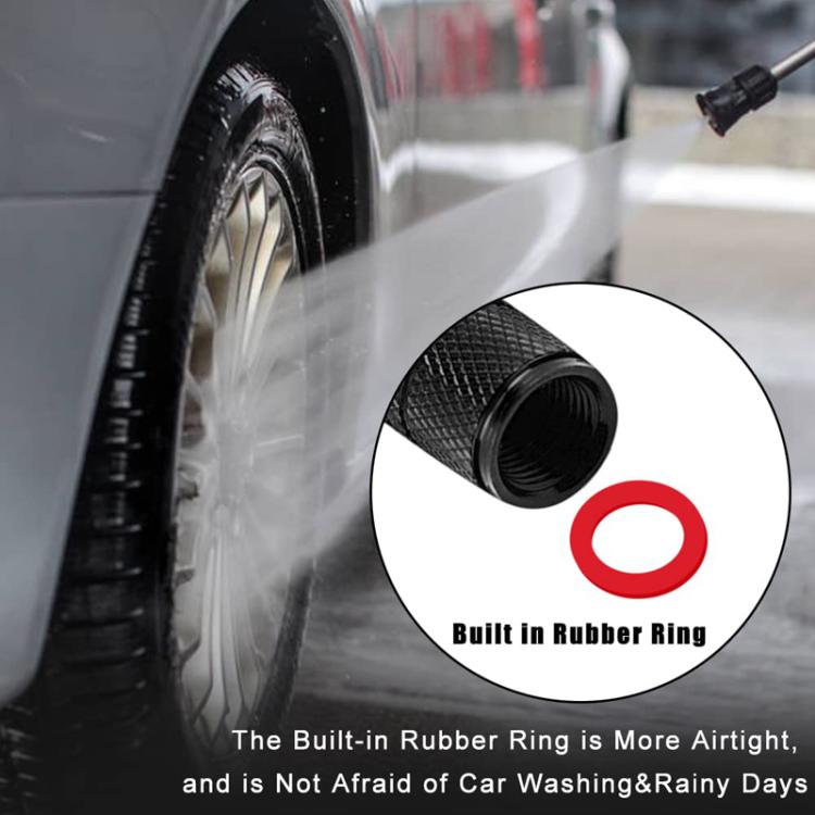 2 Sets Car Modification Aluminum Tire Valve Caps, Style: Red Strip Grid - Tire Valve Caps by buy2fix | Online Shopping UK | buy2fix