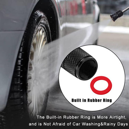 2 Sets Car Modification Aluminum Tire Valve Caps, Style: Red Strip Grid - Tire Valve Caps by buy2fix | Online Shopping UK | buy2fix