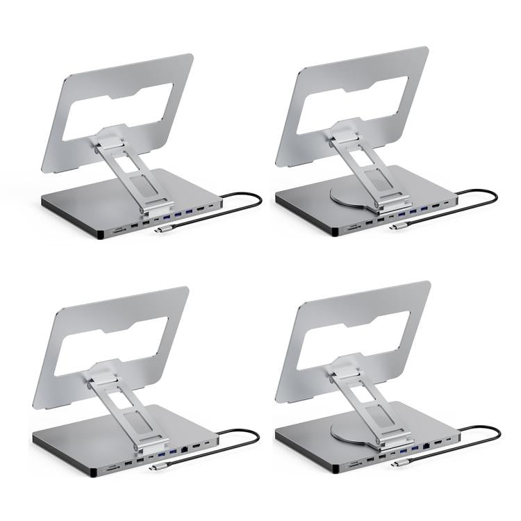 Blueendless 4K/60Hz Multifunctional Docking Station Tablet Holder, Spec: 10-in-1 Rotating - Desktop Holder by Blueendless | Online Shopping UK | buy2fix