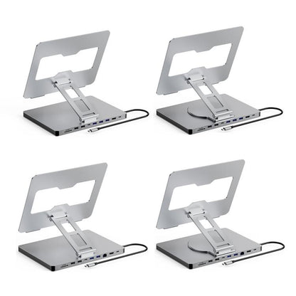Blueendless 4K/60Hz Multifunctional Docking Station Tablet Holder, Spec: 10-in-1 Rotating - Desktop Holder by Blueendless | Online Shopping UK | buy2fix