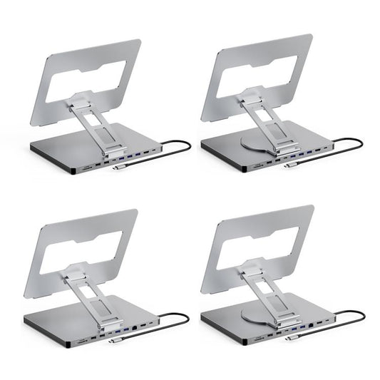 Blueendless 4K/60Hz Multifunctional Docking Station Tablet Holder, Spec: 10-in-1 Ethernet Port Rotating - Desktop Holder by Blueendless | Online Shopping UK | buy2fix