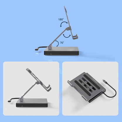 Blueendless 4K/60Hz Multifunctional Docking Station Tablet Holder, Spec: 10-in-1 Ethernet Port Rotating - Desktop Holder by Blueendless | Online Shopping UK | buy2fix