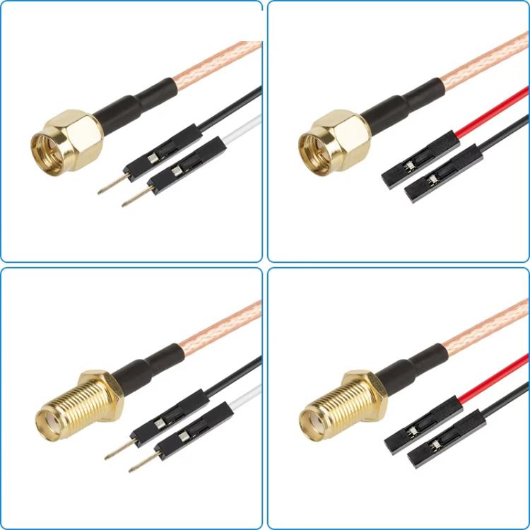 SMA Male To Dual DuPont Male RG316 RF Test Extension Adapter Cable(1m) - Connectors by buy2fix | Online Shopping UK | buy2fix