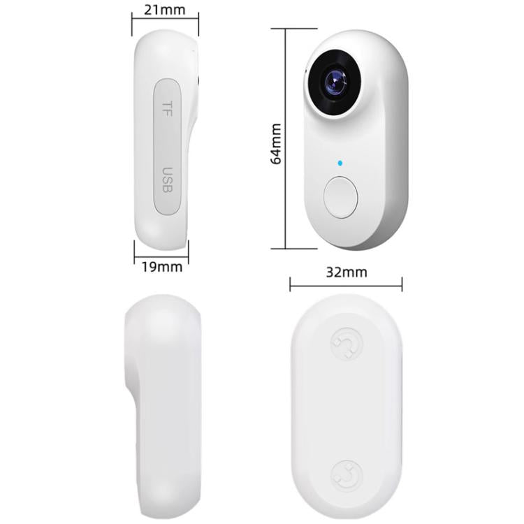 Pet Recorder With Collar Cat Dog View Camera, Size: WiFi With 32G Memory Card(White) - Video Cameras by buy2fix | Online Shopping UK | buy2fix