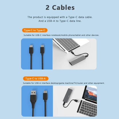 Blueendless 2818SN M.2 Nvme / Sata Dual-protocol Mobile Hard Disk Box with 2-in-1 Cable - HDD Enclosure by Blueendless | Online Shopping UK | buy2fix