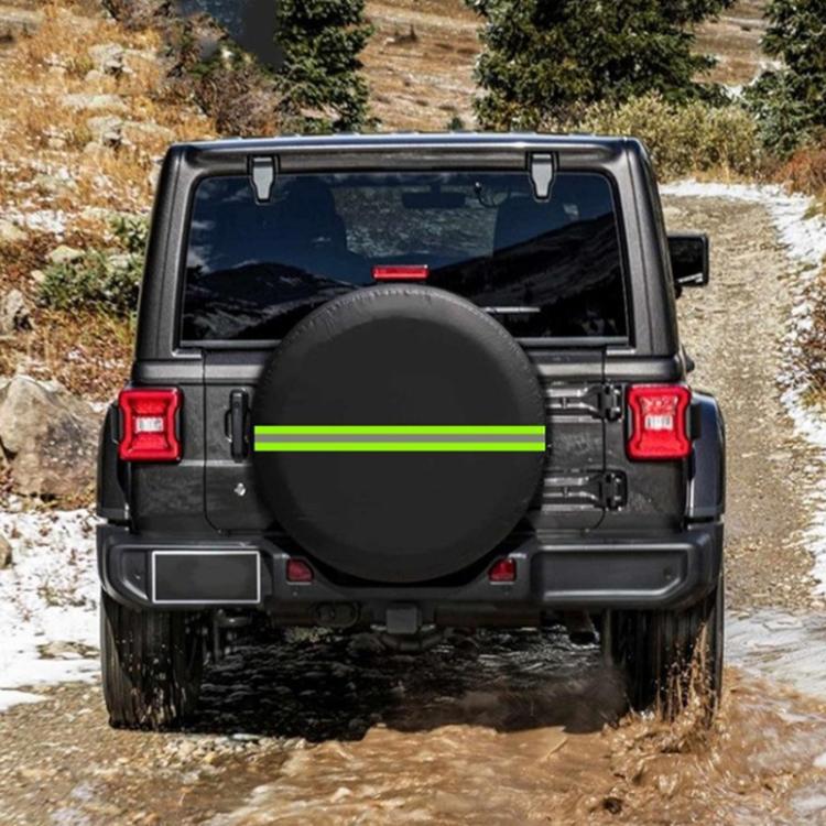 17inch Thickened Imitation Leather Car Tire Protector Spare Tire Cover With Reflective Stripes(FG-1 Gray) - Window Foils & Solar Protection by buy2fix | Online Shopping UK | buy2fix