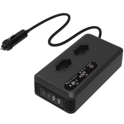 Gurxun Dual Digital Display Car Inverter With 2 USB+2 Type-C Ports Brazil Plug 110V - Modified Square Wave by Gurxun | Online Shopping UK | buy2fix