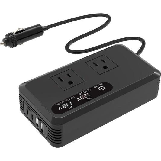 Gurxun Dual Digital Display Car Inverter With 2 USB+2 Type-C Ports US Plug 110V - Modified Square Wave by Gurxun | Online Shopping UK | buy2fix