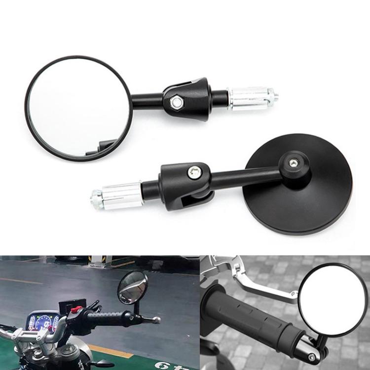 2pcs /Set Motorcycle Rearview Mirror Modified Retro Folding Round E-Bike Universal Reversing Mirror Reflector, Style: Flat - Side Mirrors by buy2fix | Online Shopping UK | buy2fix