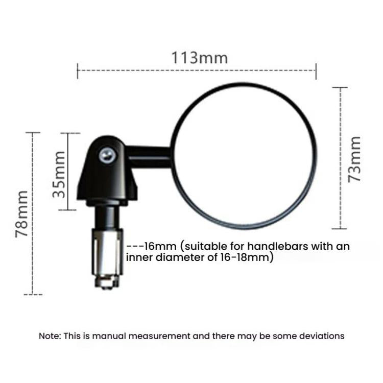 2pcs /Set Motorcycle Rearview Mirror Modified Retro Folding Round E-Bike Universal Reversing Mirror Reflector, Style: Flat - Side Mirrors by buy2fix | Online Shopping UK | buy2fix