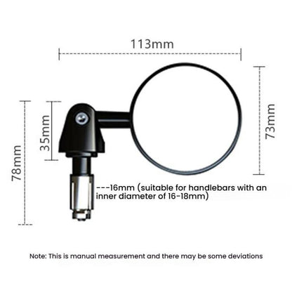 2pcs /Set Motorcycle Rearview Mirror Modified Retro Folding Round E-Bike Universal Reversing Mirror Reflector, Style: Flat - Side Mirrors by buy2fix | Online Shopping UK | buy2fix