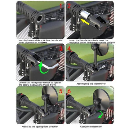 2pcs /Set Motorcycle Rearview Mirror Modified Retro Folding Round E-Bike Universal Reversing Mirror Reflector, Style: Flat - Side Mirrors by buy2fix | Online Shopping UK | buy2fix