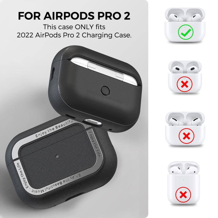 For AirPods Pro 2 AhaStyle JY09 Dual Lanyard Case TPU+Aluminum Personalized Case(Black) - For AirPods Pro 2 by AhaStyle | Online Shopping UK | buy2fix