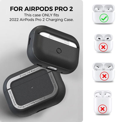 For AirPods Pro 2 AhaStyle JY09 Dual Lanyard Case TPU+Aluminum Personalized Case(Black) - For AirPods Pro 2 by AhaStyle | Online Shopping UK | buy2fix