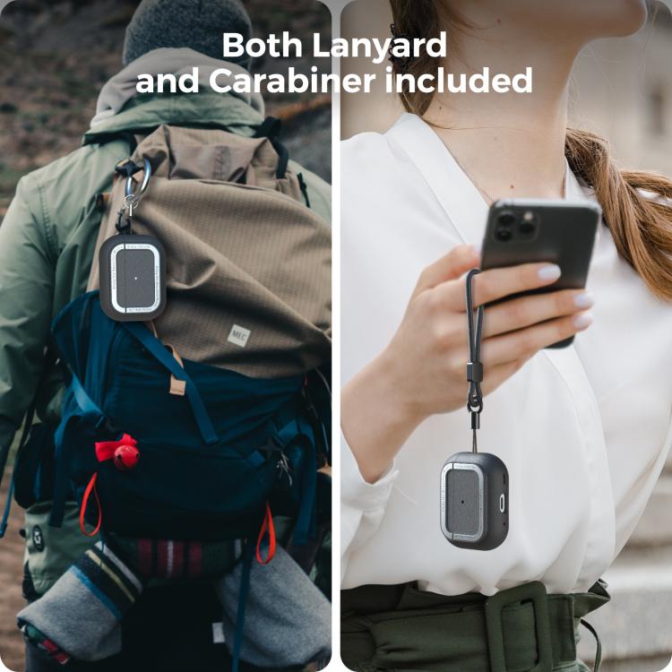 For AirPods Pro 2 AhaStyle JY09 Dual Lanyard Case TPU+Aluminum Personalized Case(Black) - For AirPods Pro 2 by AhaStyle | Online Shopping UK | buy2fix