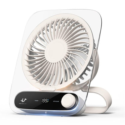 199-speed Desktop wall-mounted Fan With Handle & Light Built-in Aromatherapy Cotton(Clear White) - Electric Fans by buy2fix | Online Shopping UK | buy2fix