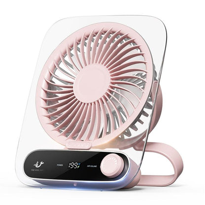 199-speed Desktop wall-mounted Fan With Handle & Light Built-in Aromatherapy Cotton(Clear Pink) - Electric Fans by buy2fix | Online Shopping UK | buy2fix