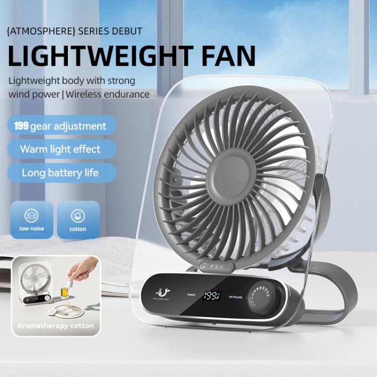 199-speed Desktop wall-mounted Fan With Handle & Light Built-in Aromatherapy Cotton(Clear Pink) - Electric Fans by buy2fix | Online Shopping UK | buy2fix