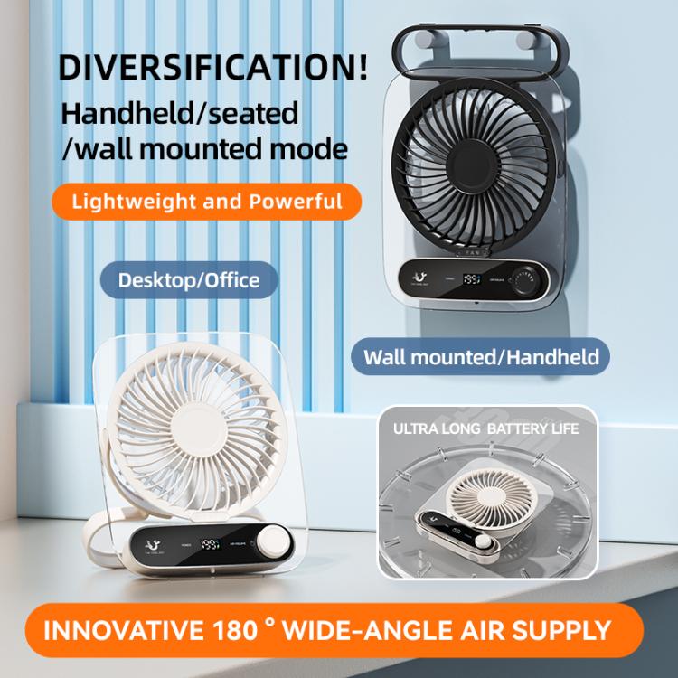 199-speed Desktop wall-mounted Fan With Handle & Light Built-in Aromatherapy Cotton(Clear White) - Electric Fans by buy2fix | Online Shopping UK | buy2fix