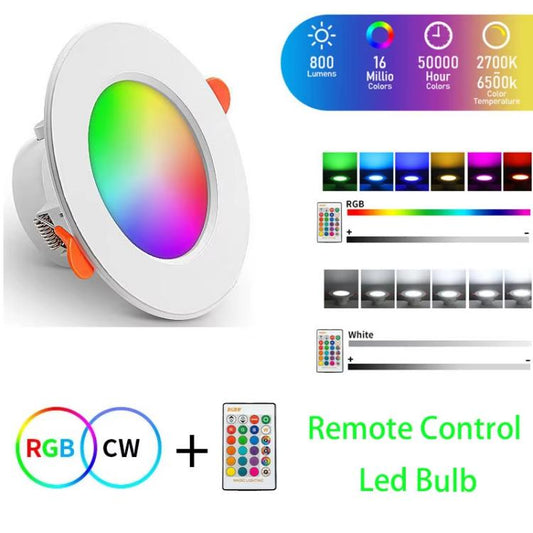 15W 85-265V RGB+White Light Ceiling Lamp Round Recessed Dimmable Ceiling Light With Remote Controller - Novelty Lighting by buy2fix | Online Shopping UK | buy2fix