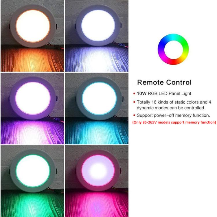 15W 85-265V RGB+White Light Ceiling Lamp Round Recessed Dimmable Ceiling Light With Remote Controller - Novelty Lighting by buy2fix | Online Shopping UK | buy2fix