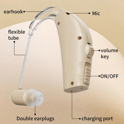 Noise-Cancelling Hearing Aid For Seniors With Digital Display And Charging Box(Blue) - Hearing Aids by buy2fix | Online Shopping UK | buy2fix