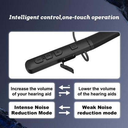 Neck-hanging 16-channel Bluetooth Hearing Aid Rechargeable Sound Amplifier for The Elderly(Black) - Hearing Aids by buy2fix | Online Shopping UK | buy2fix