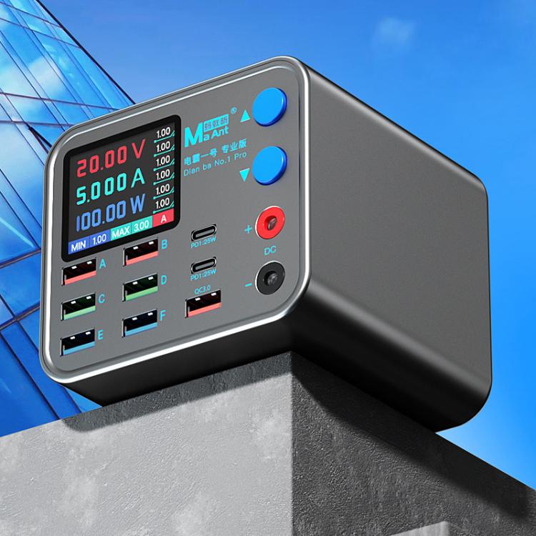 MaAnt DianBa No.1 Pro Multi-port Charger 9-ports With Digital Display Power Wireless Charger EU Plug - Power Supply by MaAnt | Online Shopping UK | buy2fix