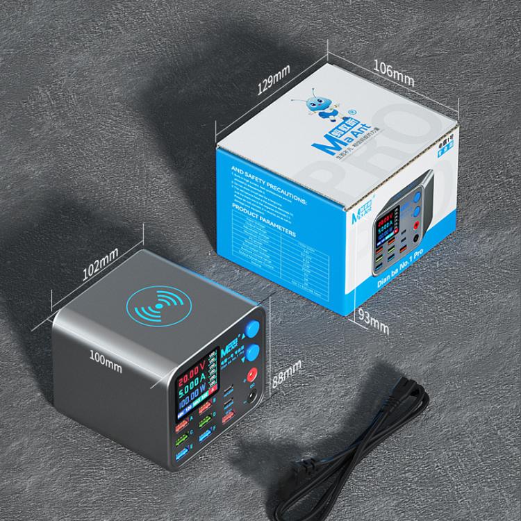 MaAnt DianBa No.1 Pro Multi-port Charger 9-ports With Digital Display Power Wireless Charger EU Plug - Power Supply by MaAnt | Online Shopping UK | buy2fix