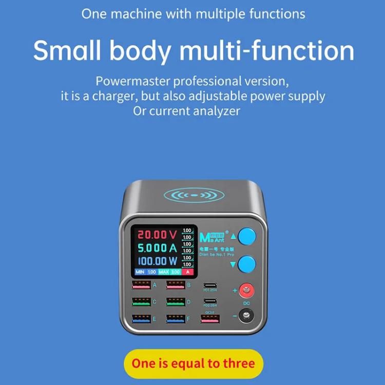 MaAnt DianBa No.1 Pro Multi-port Charger 9-ports With Digital Display Power Wireless Charger EU Plug - Power Supply by MaAnt | Online Shopping UK | buy2fix