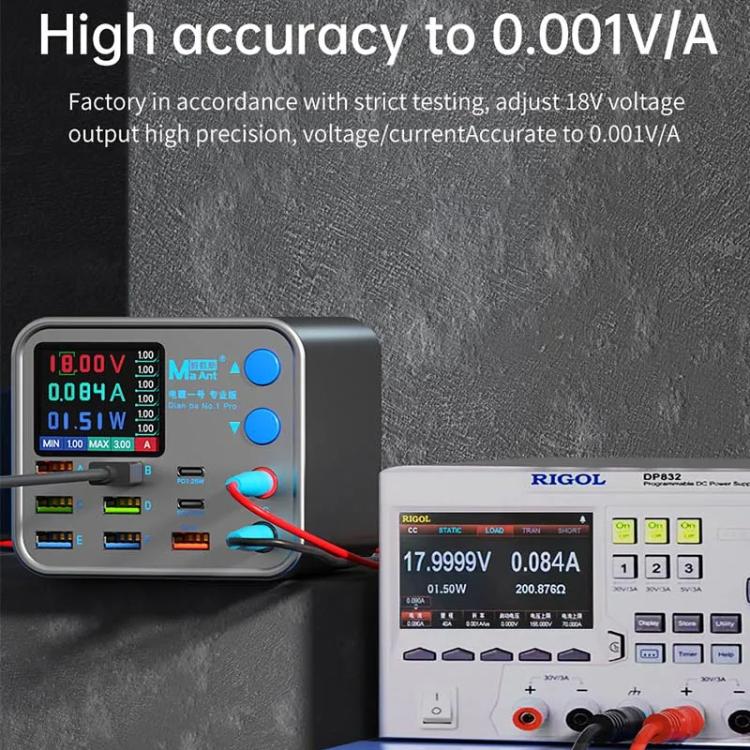 MaAnt DianBa No.1 Pro Multi-port Charger 9-ports With Digital Display Power Wireless Charger EU Plug - Power Supply by MaAnt | Online Shopping UK | buy2fix