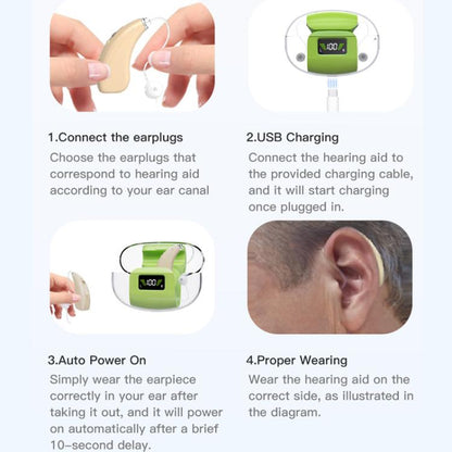 16-Channel Digital Hearing Aid Elderly Sound Amplifier With Digital Display Space Charging Box(Skin Color) - Hearing Aids by buy2fix | Online Shopping UK | buy2fix