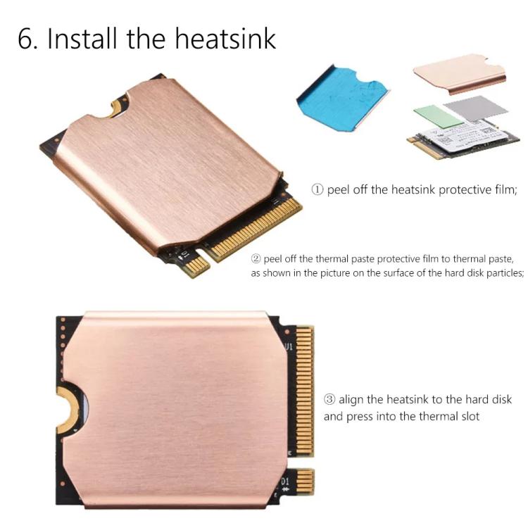 For Steam Deck Game Console SSD Copper Heat Sink M.2 2230 NVMe Radiator Pad, Spec: Set A - Steam Deck Spare Parts by buy2fix | Online Shopping UK | buy2fix