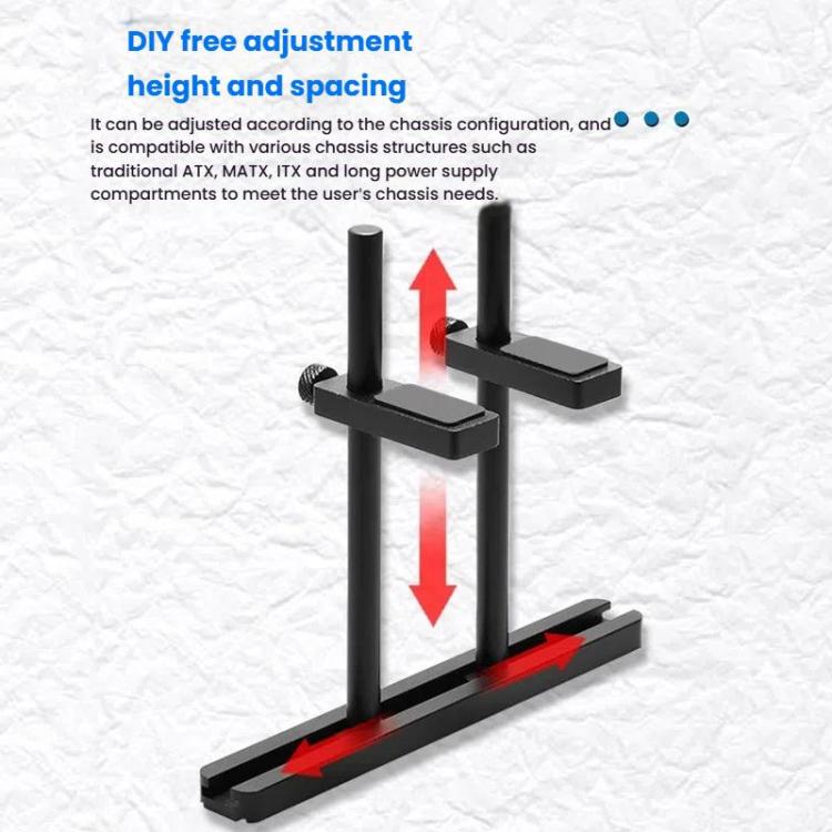 FinalCool Aluminum Alloy Adjustable Graphics Card Bracket Chassis Fan Position Graphics Holder Support 8cm Silver - Caddies & Enclosures by FinalCool | Online Shopping UK | buy2fix