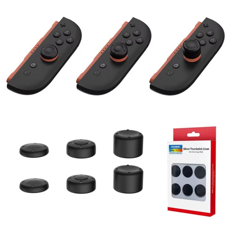 For Switch 2 Console DOBE 6pcs /Pack Joystick Cap Heightening Cap Set(Black) - Cases by DOBE | Online Shopping UK | buy2fix