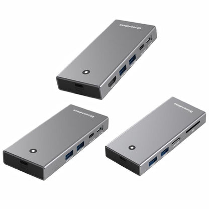 Blueendless M.2 Nvme/Sata Dual-Protocol Hard Disk Box HUB 4K60Hz+USB 10G x 2+Type-C 10G+PD100W - USB HUB by Blueendless | Online Shopping UK | buy2fix
