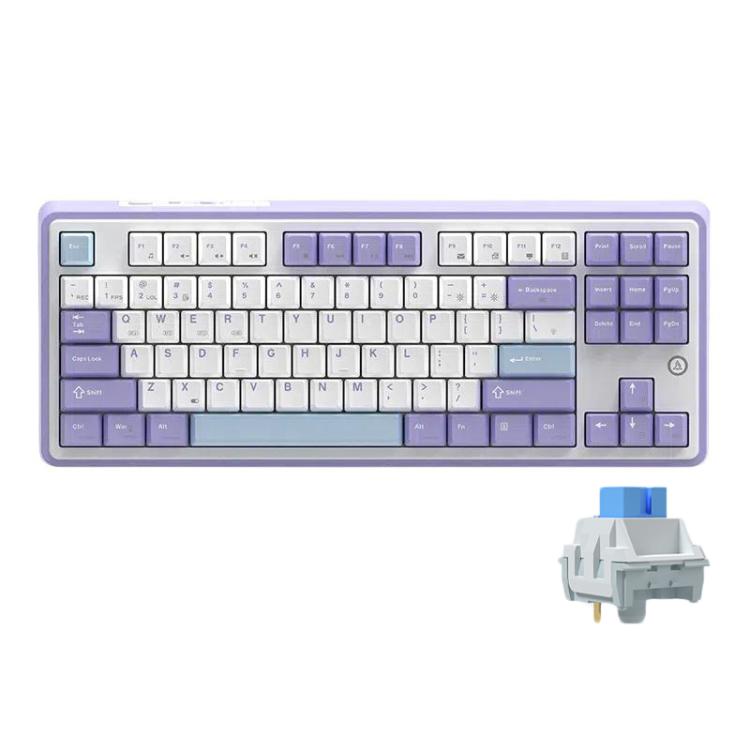 Ajazz AK870 Wireless Bluetooth Tri-mode Mechanical Keyboard RGB DIY Custom Hot Swap Gaming Keyboard, Style: Flying Fish Axis Purple - Wireless Keyboard by Ajazz | Online Shopping UK | buy2fix
