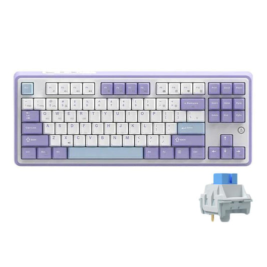Ajazz AK870 Wireless Bluetooth Tri-mode Mechanical Keyboard RGB DIY Custom Hot Swap Gaming Keyboard, Style: Flying Fish Axis Purple - Wireless Keyboard by Ajazz | Online Shopping UK | buy2fix