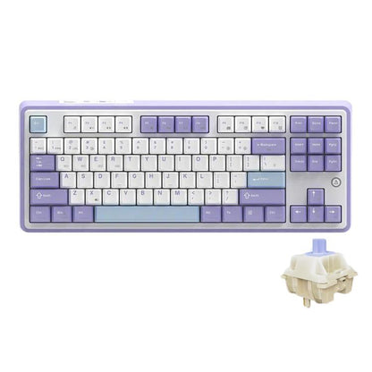 Ajazz AK870 Wireless Bluetooth Tri-mode Mechanical Keyboard RGB DIY Custom Hot Swap Gaming Keyboard, Style: Gift Axis Purple - Wireless Keyboard by Ajazz | Online Shopping UK | buy2fix